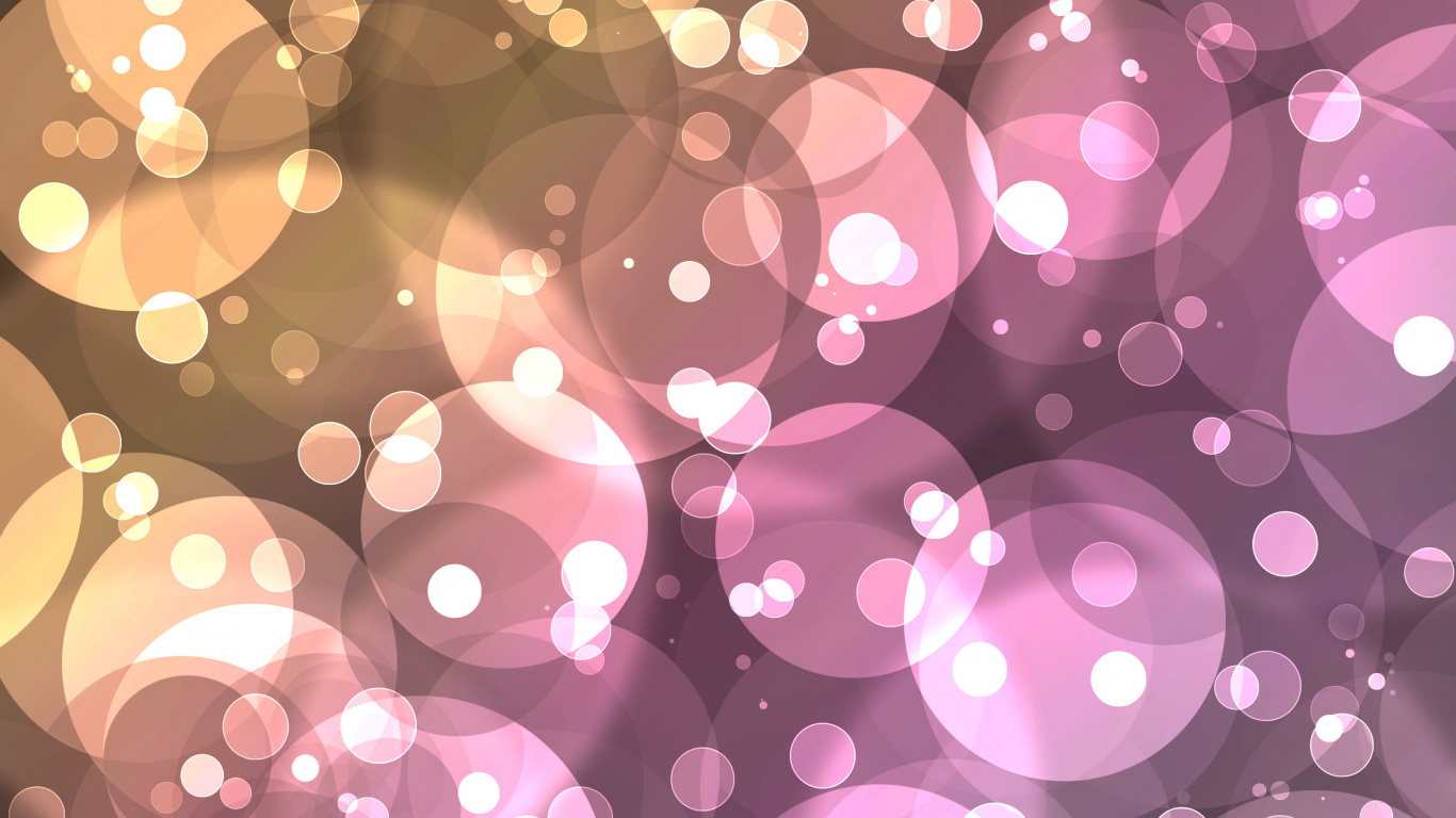 Luces Bokeh Rosa y Blanco. Wallpaper in 1366x768 Resolution