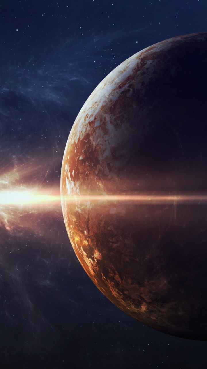 Vollmond Mit Sternen am Himmel. Wallpaper in 720x1280 Resolution