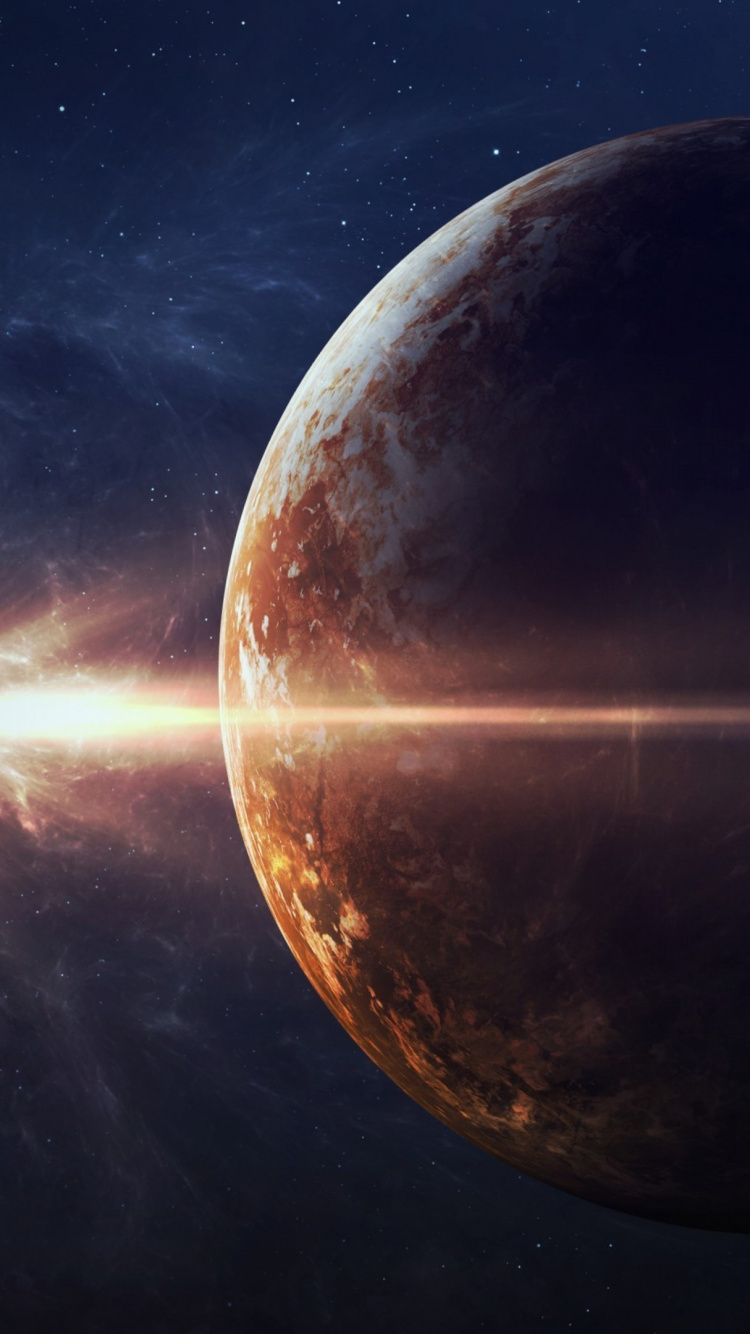 Vollmond Mit Sternen am Himmel. Wallpaper in 750x1334 Resolution