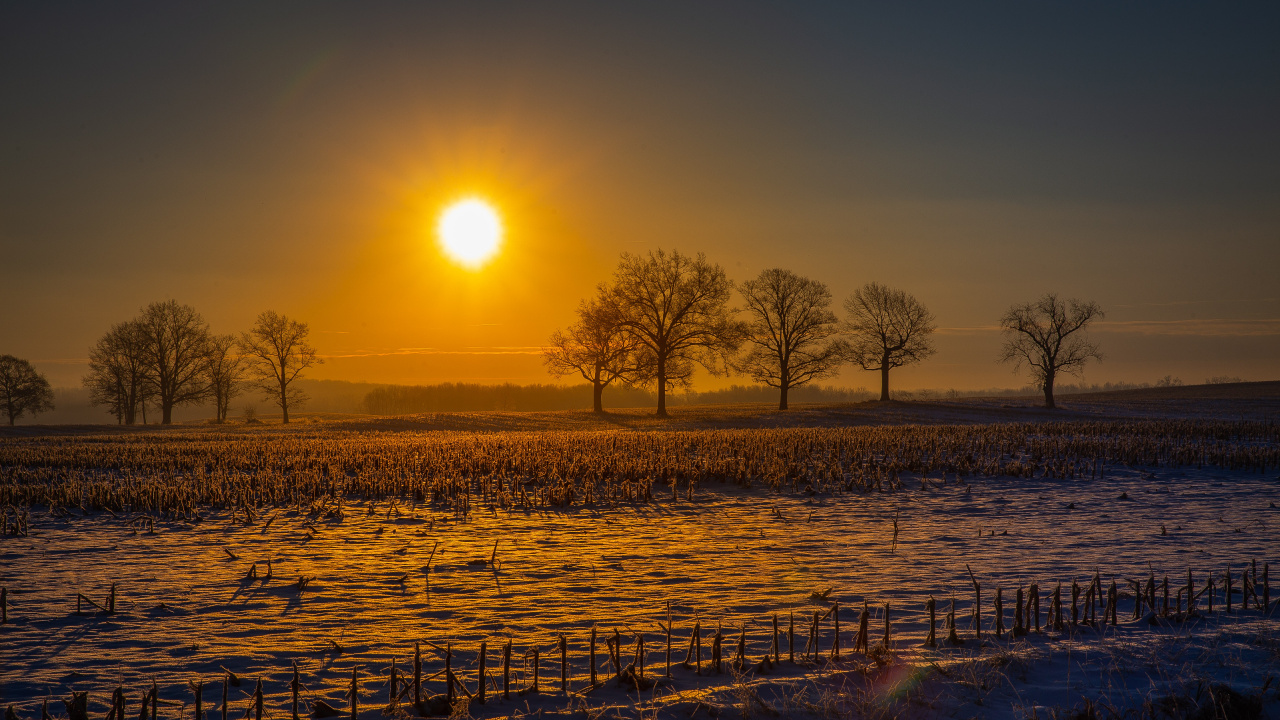 Sonnenuntergang, Naturlandschaft, Natur, Sonnenaufgang, Morgen. Wallpaper in 1280x720 Resolution