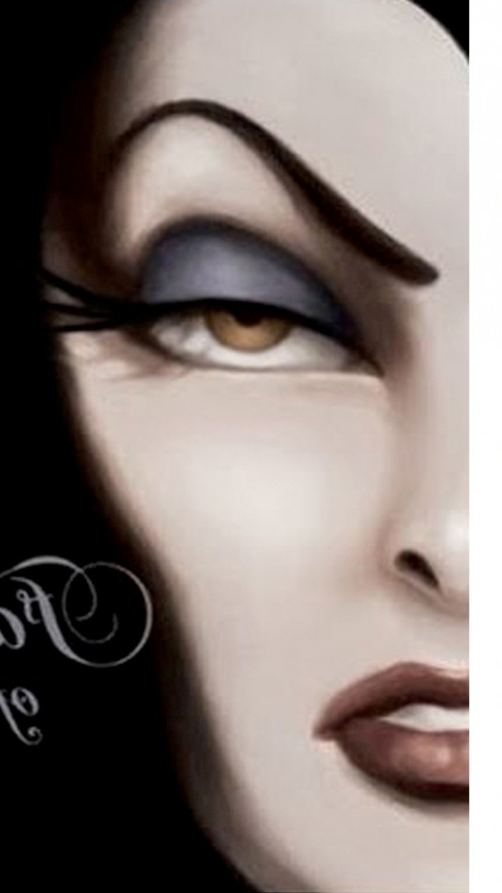 Womans Face With Black Eye Shadow. Wallpaper in 720x1280 Resolution