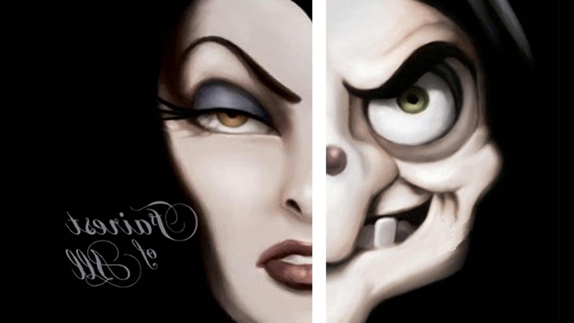 Frauengesicht Mit Schwarzem Lidschatten. Wallpaper in 1920x1080 Resolution