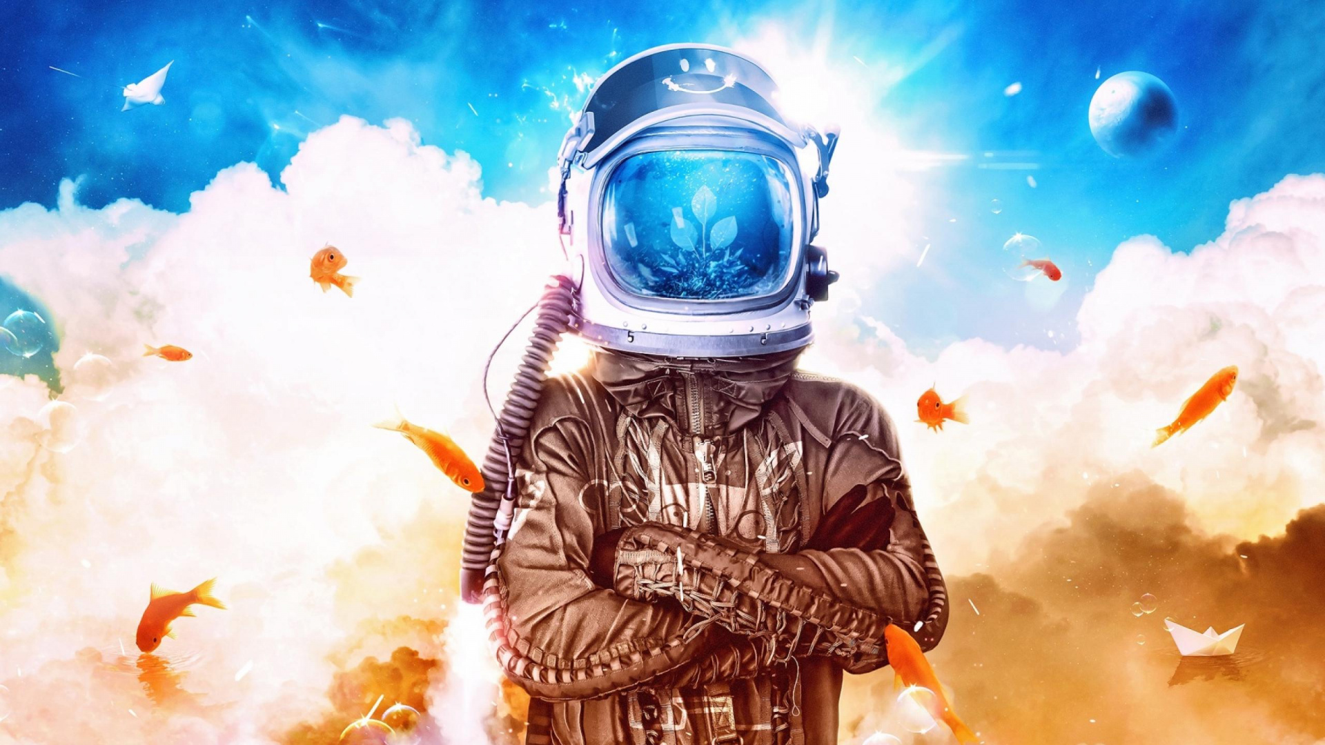 Homme en Veste Noire et Blanche Portant un Casque Bleu et Des Lunettes. Wallpaper in 1920x1080 Resolution