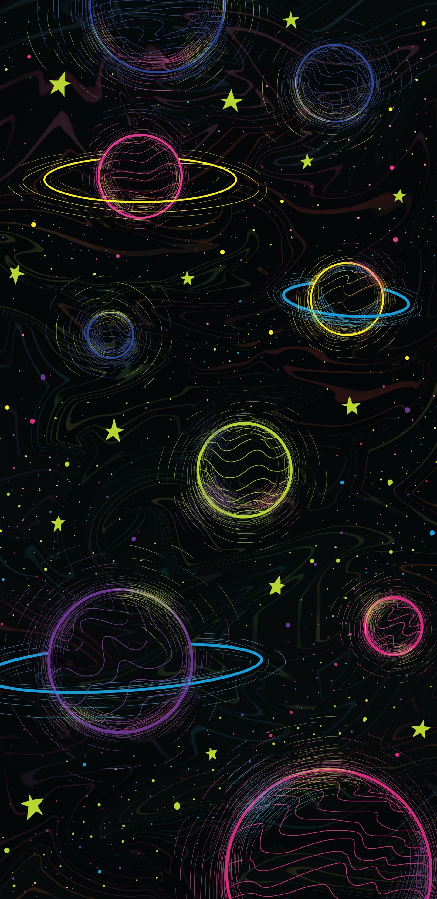 Light, Black, Astronomical Object, Art, Line. Wallpaper in 1440x2960 Resolution