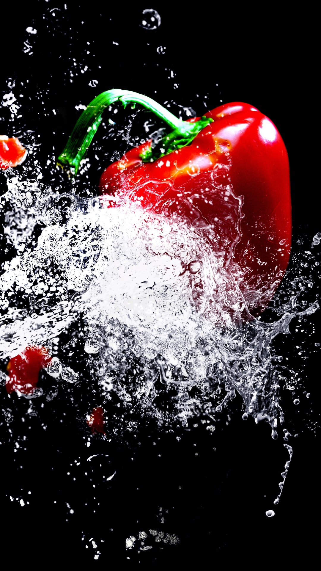 Rote Und Grüne Wasserspritzer. Wallpaper in 1080x1920 Resolution