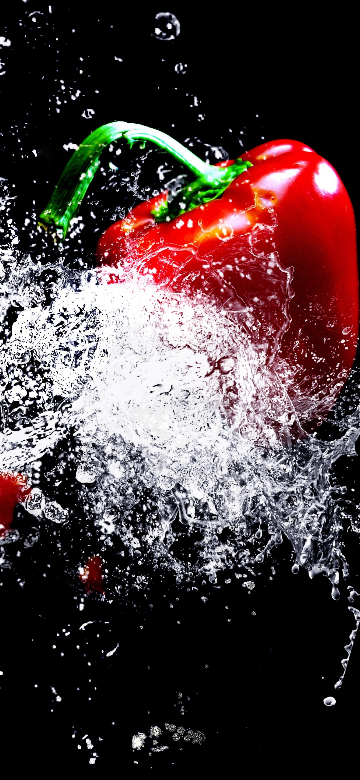 Rote Und Grüne Wasserspritzer. Wallpaper in 1242x2688 Resolution