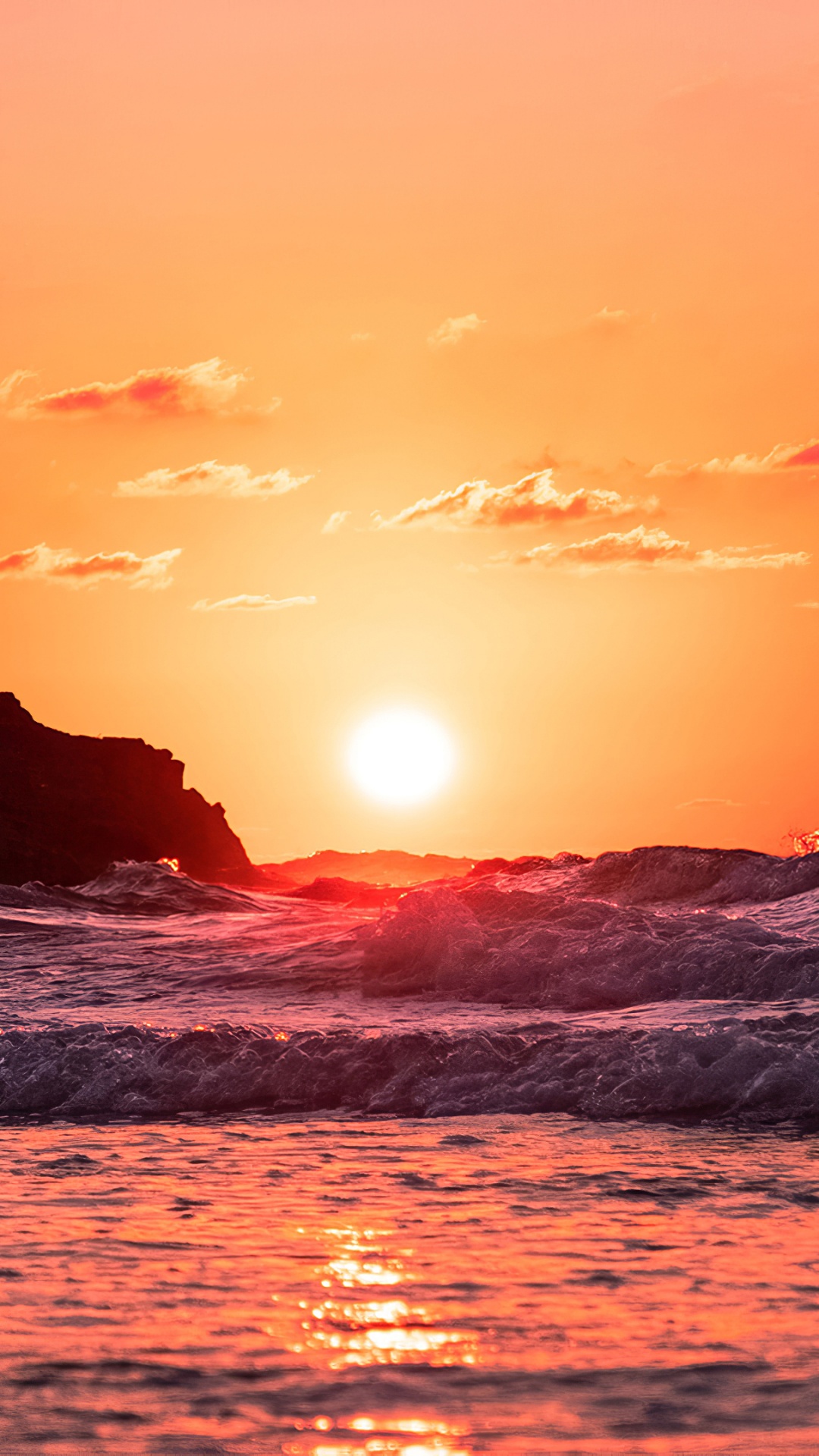 Welle, Sonnenaufgang, Sonne, Sonnenuntergang, Afterglow. Wallpaper in 1080x1920 Resolution