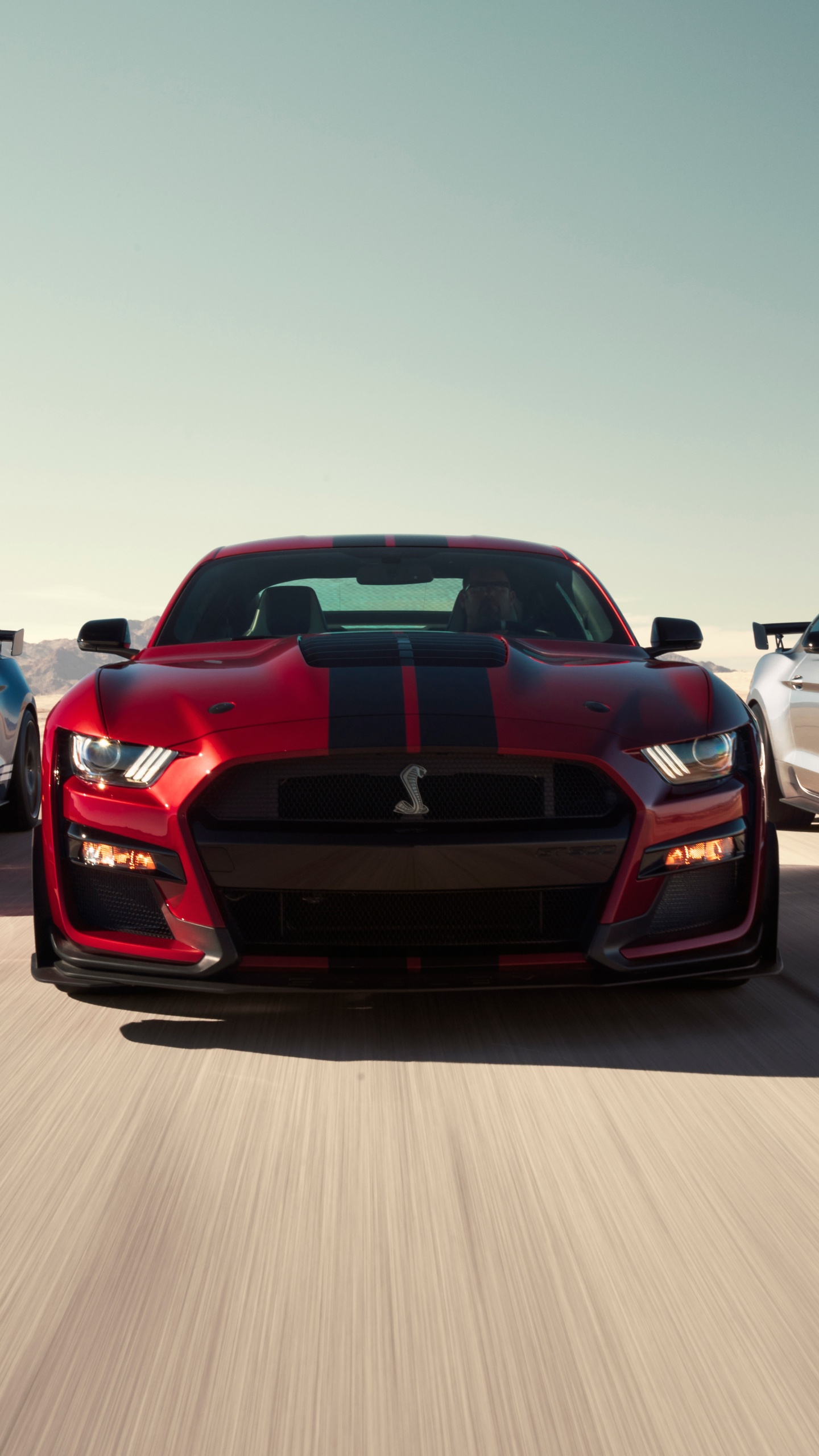 Chevrolet Camaro Rouge Sur Route. Wallpaper in 1440x2560 Resolution