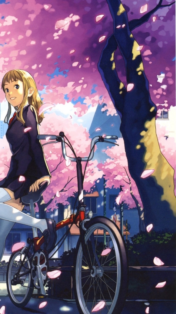 Femme en Robe Noire à Manches Longues à Cheval Sur un Personnage D'anime à Vélo. Wallpaper in 720x1280 Resolution