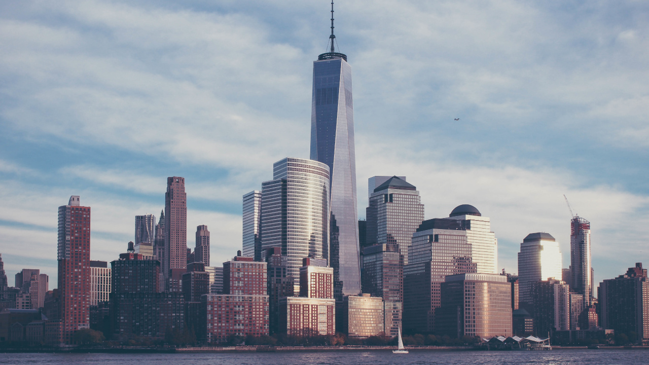 City Skyline Under White Clouds During Daytime. Wallpaper in 1280x720 Resolution