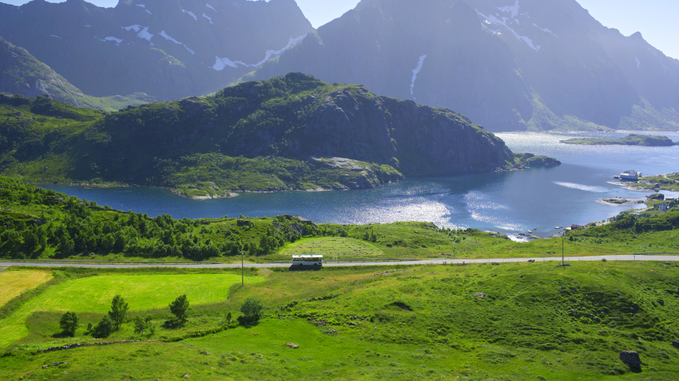 罗弗敦, 峡湾, 高地, 性质, 山脉 壁纸 1366x768 允许