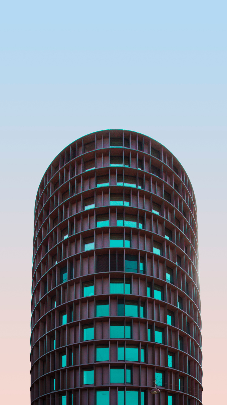 Edificio Redondo Gris y Negro. Wallpaper in 750x1334 Resolution