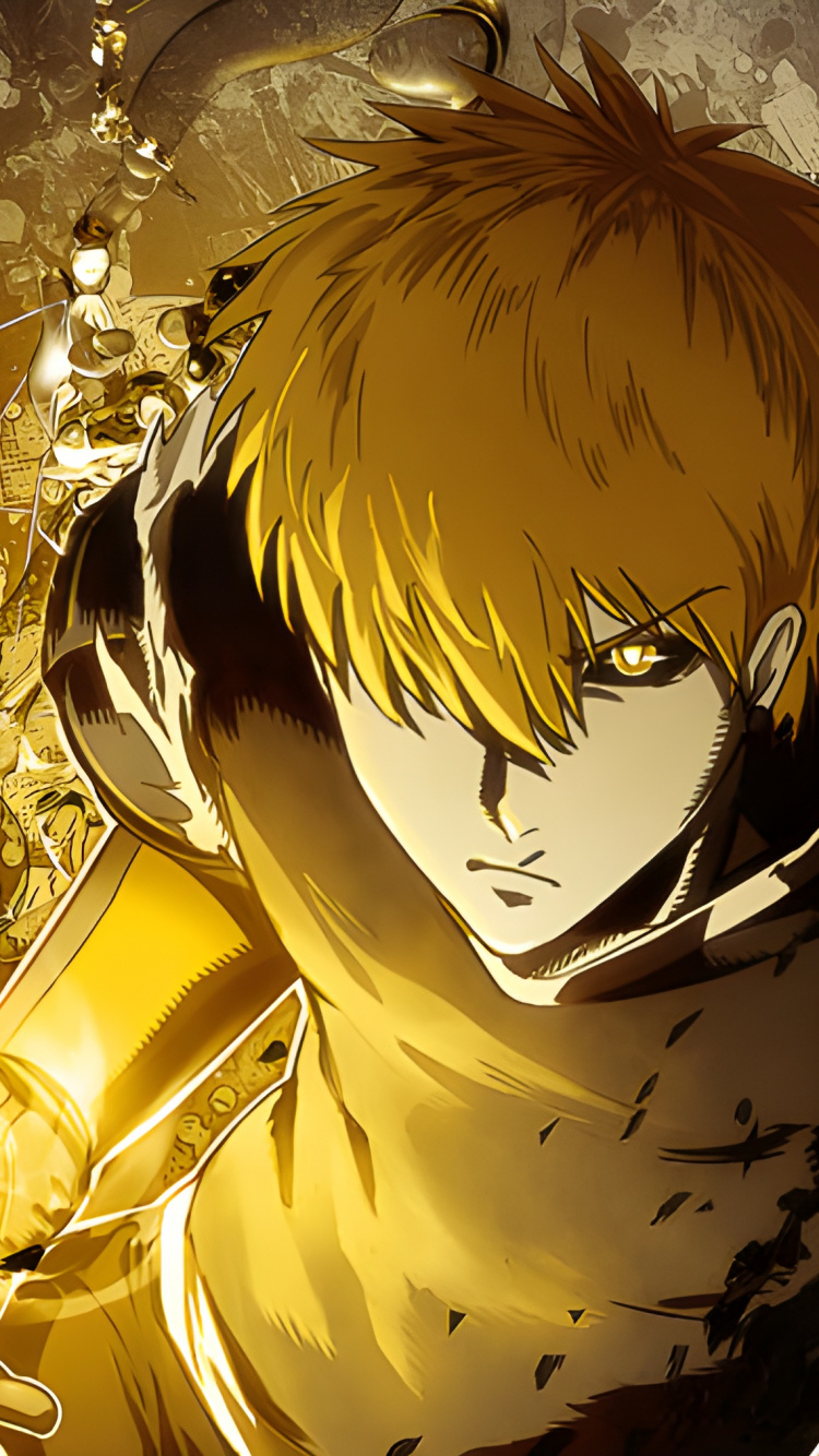 Genos, 一个冲的男人, Ita玉, 头发, 黄色的 壁纸 750x1334 允许