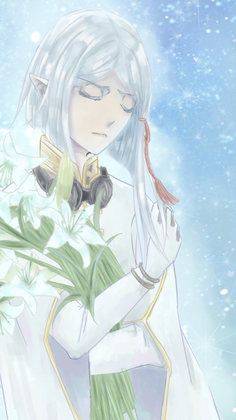 White Haired Male Anime Character. Wallpaper in 750x1334 Resolution