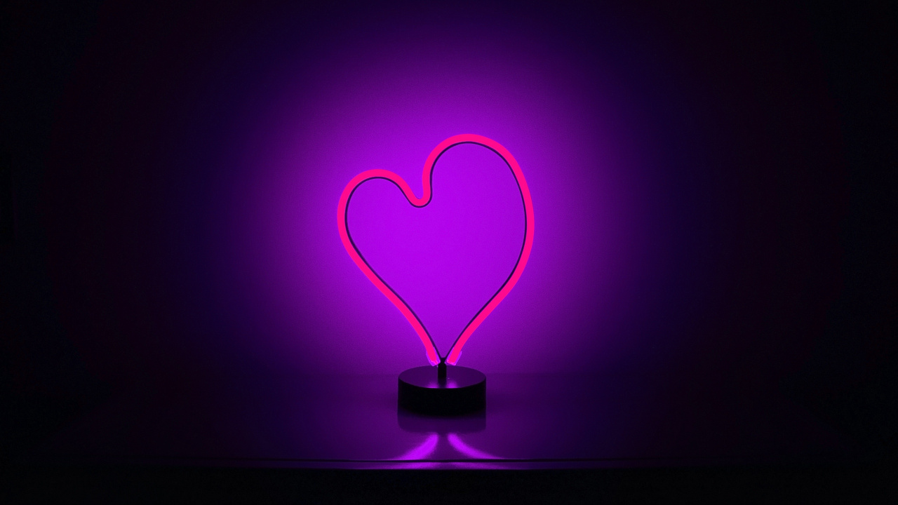 Heart, Light, Purple, Love, Magenta. Wallpaper in 1280x720 Resolution