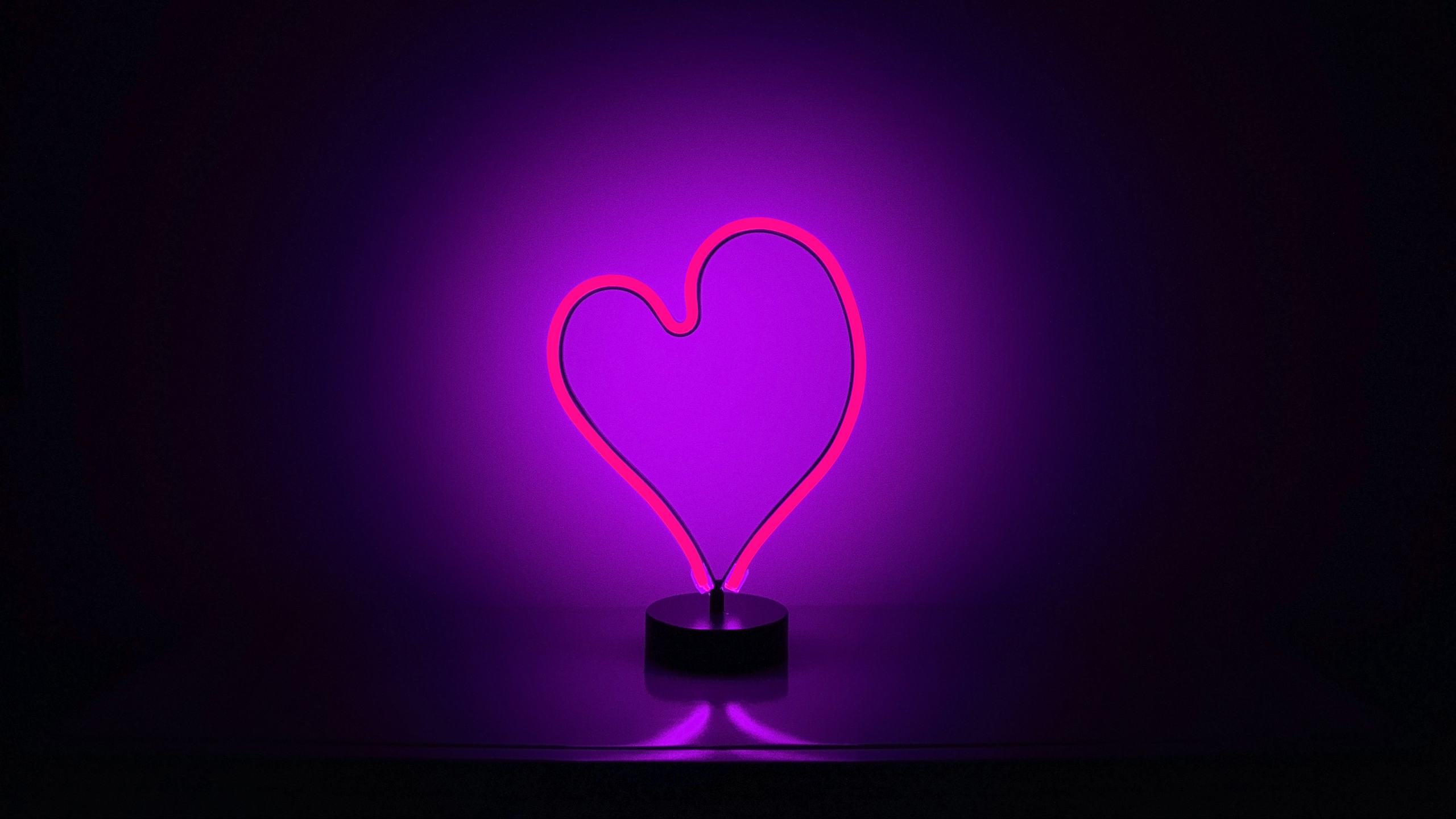 Heart, Light, Purple, Love, Magenta. Wallpaper in 2560x1440 Resolution