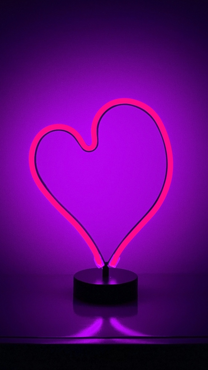 Heart, Light, Purple, Love, Magenta. Wallpaper in 720x1280 Resolution