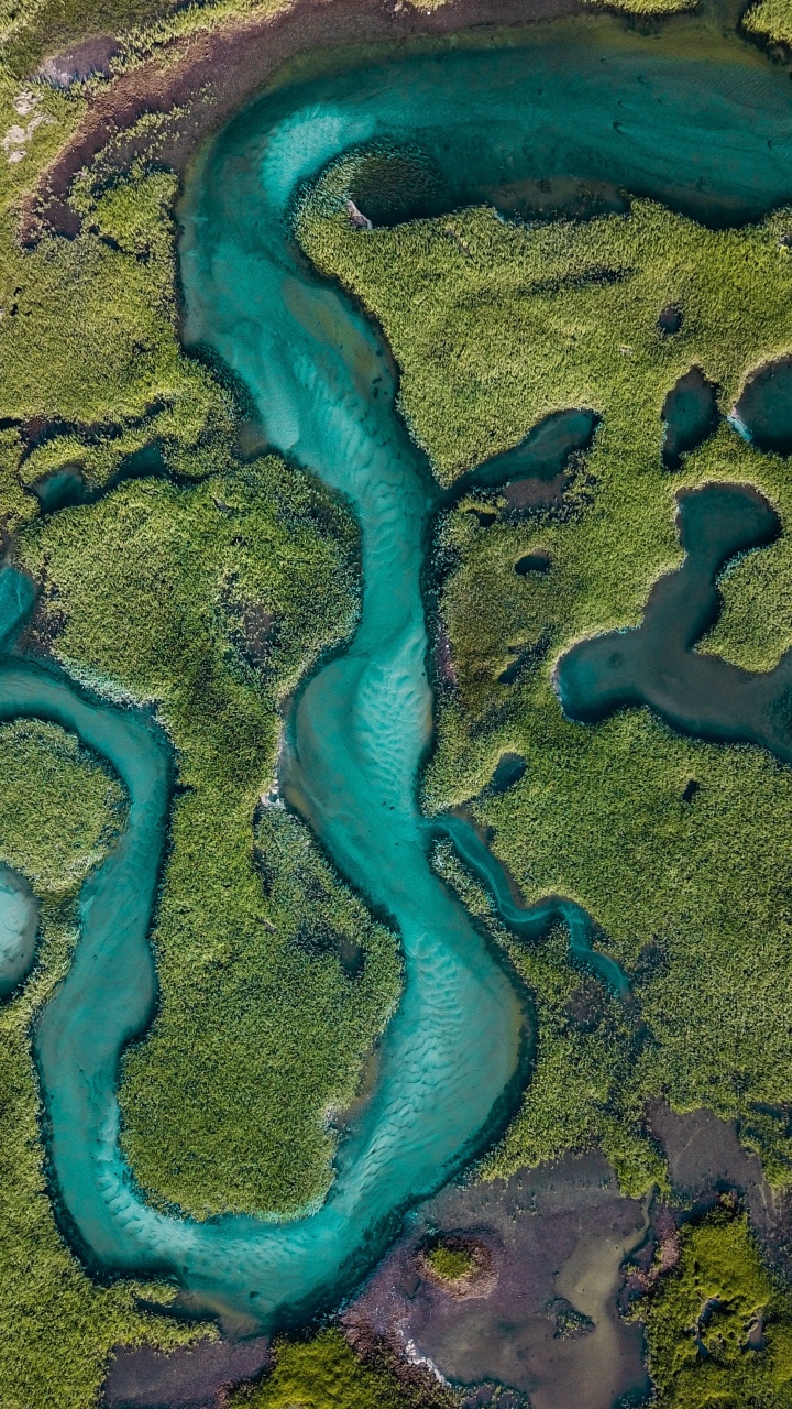 Blue and Brown Abstract Painting. Wallpaper in 720x1280 Resolution