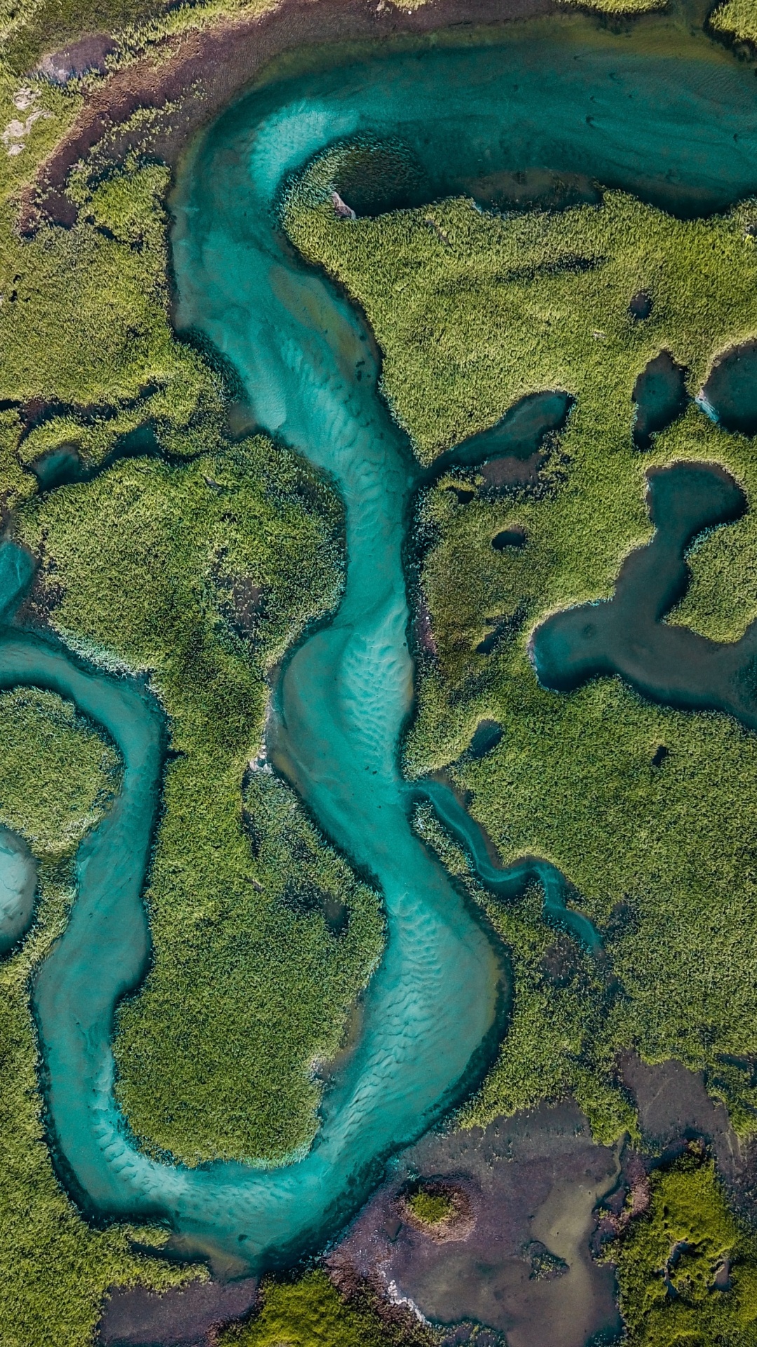 Peinture Abstraite Bleue et Brune. Wallpaper in 1080x1920 Resolution