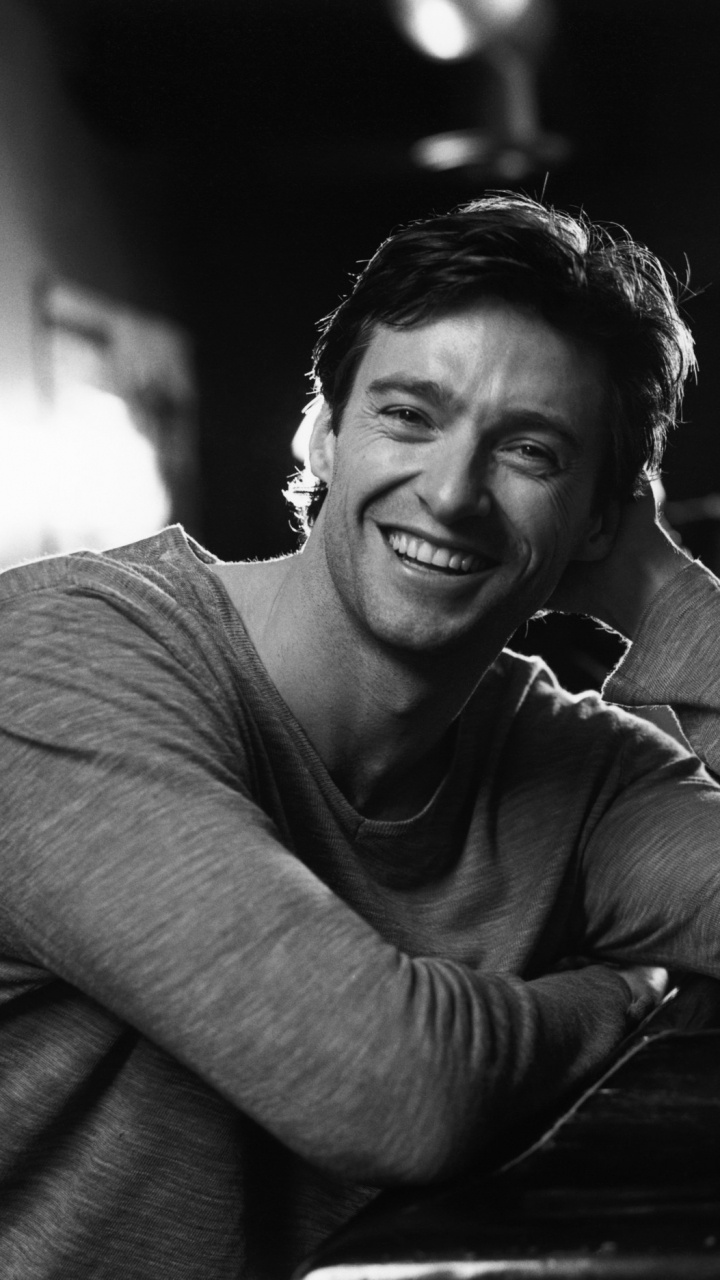 Hugh Jackman, en Blanco y Negro, Negro, Monocromo, el Artista de Música. Wallpaper in 720x1280 Resolution