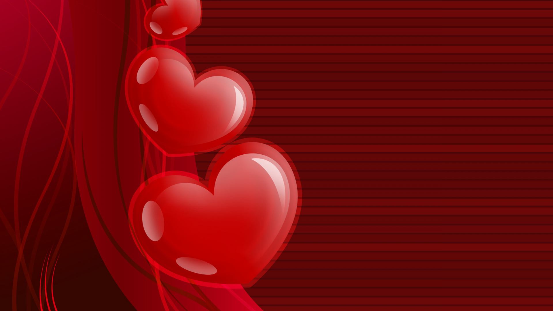 Heart, Graphics, Valentines Day, Red, Love. Wallpaper in 1920x1080 Resolution