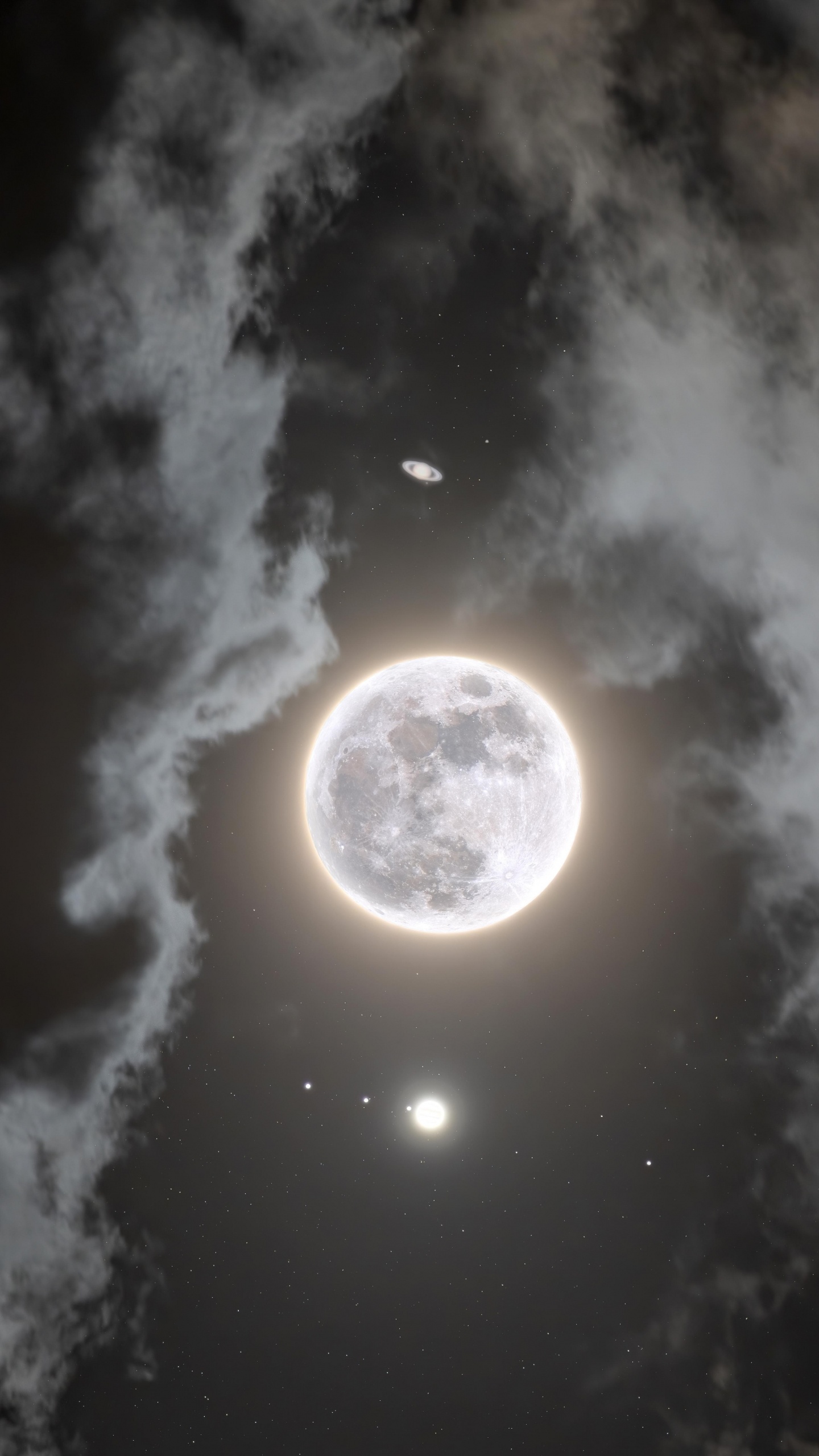 Luna Llena, Luna, Gran Conjunción, Enero de 2020 Eclipse Lunar, Luna Nueva. Wallpaper in 1440x2560 Resolution