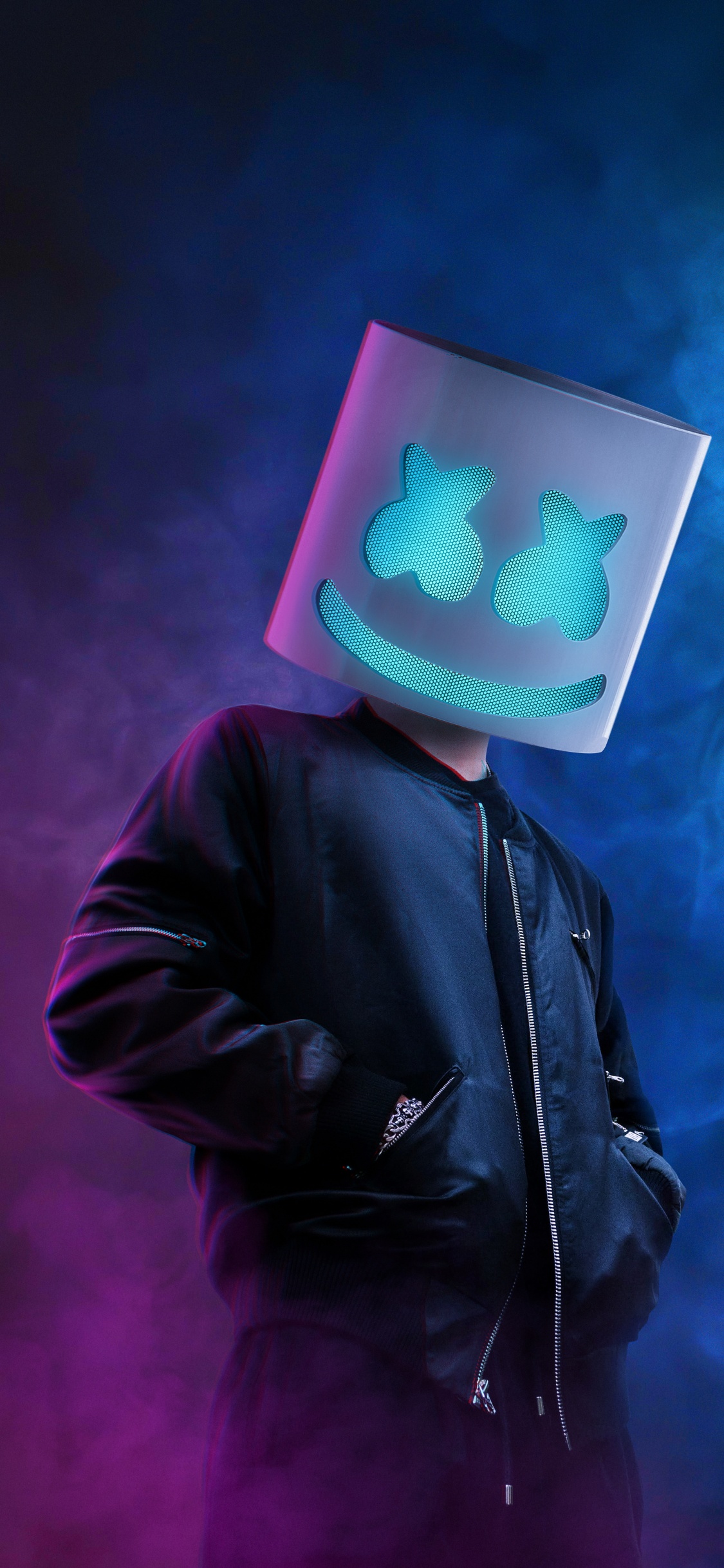 Marshmello Galaxie, Musique de Danse Électronique, Les Vêtements D'extérieur, Purple, Fedora. Wallpaper in 1125x2436 Resolution