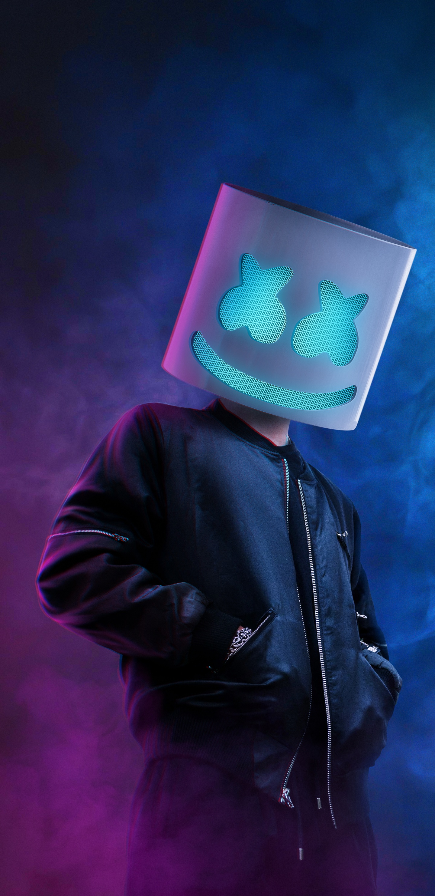 Marshmello Galaxie, Musique de Danse Électronique, Les Vêtements D'extérieur, Purple, Fedora. Wallpaper in 1440x2960 Resolution