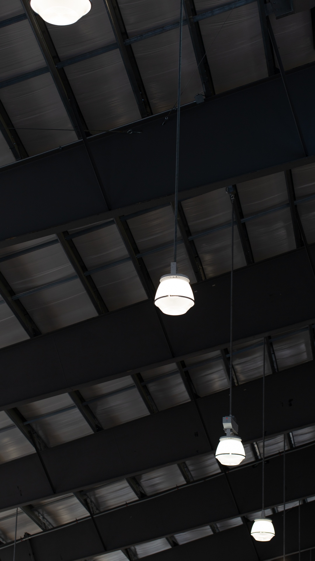 White Pendant Lamp Turned on in Room. Wallpaper in 1080x1920 Resolution