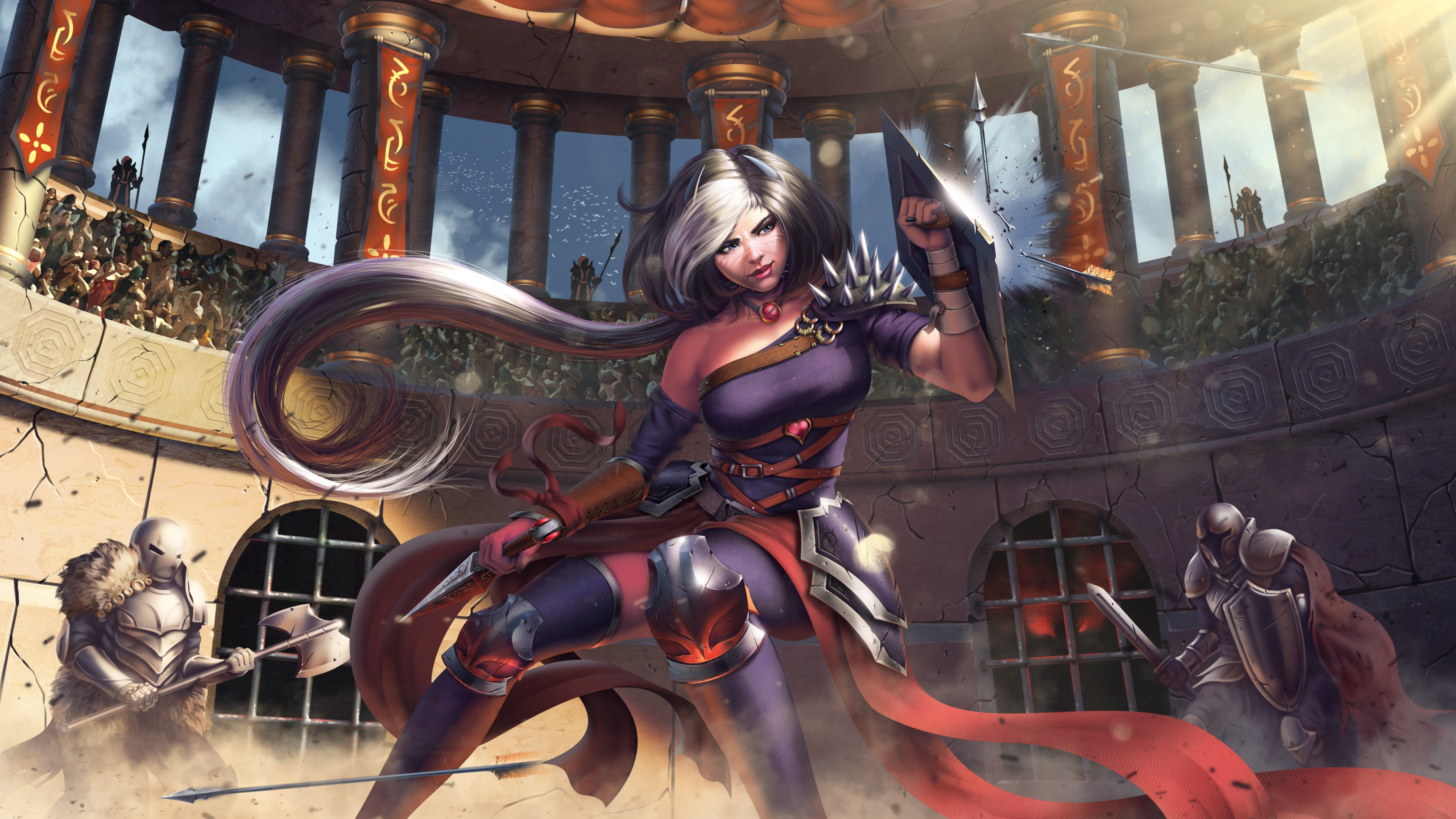 Woman in Red Dress Anime Character. Wallpaper in 3840x2160 Resolution