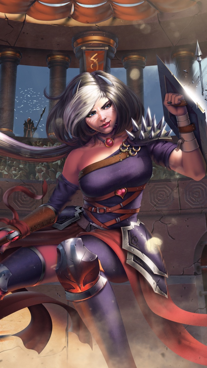 Femme en Robe Rouge Personnage Anime. Wallpaper in 720x1280 Resolution