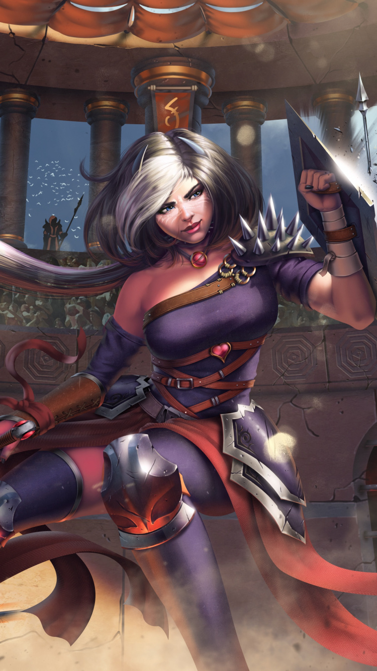 Femme en Robe Rouge Personnage Anime. Wallpaper in 750x1334 Resolution