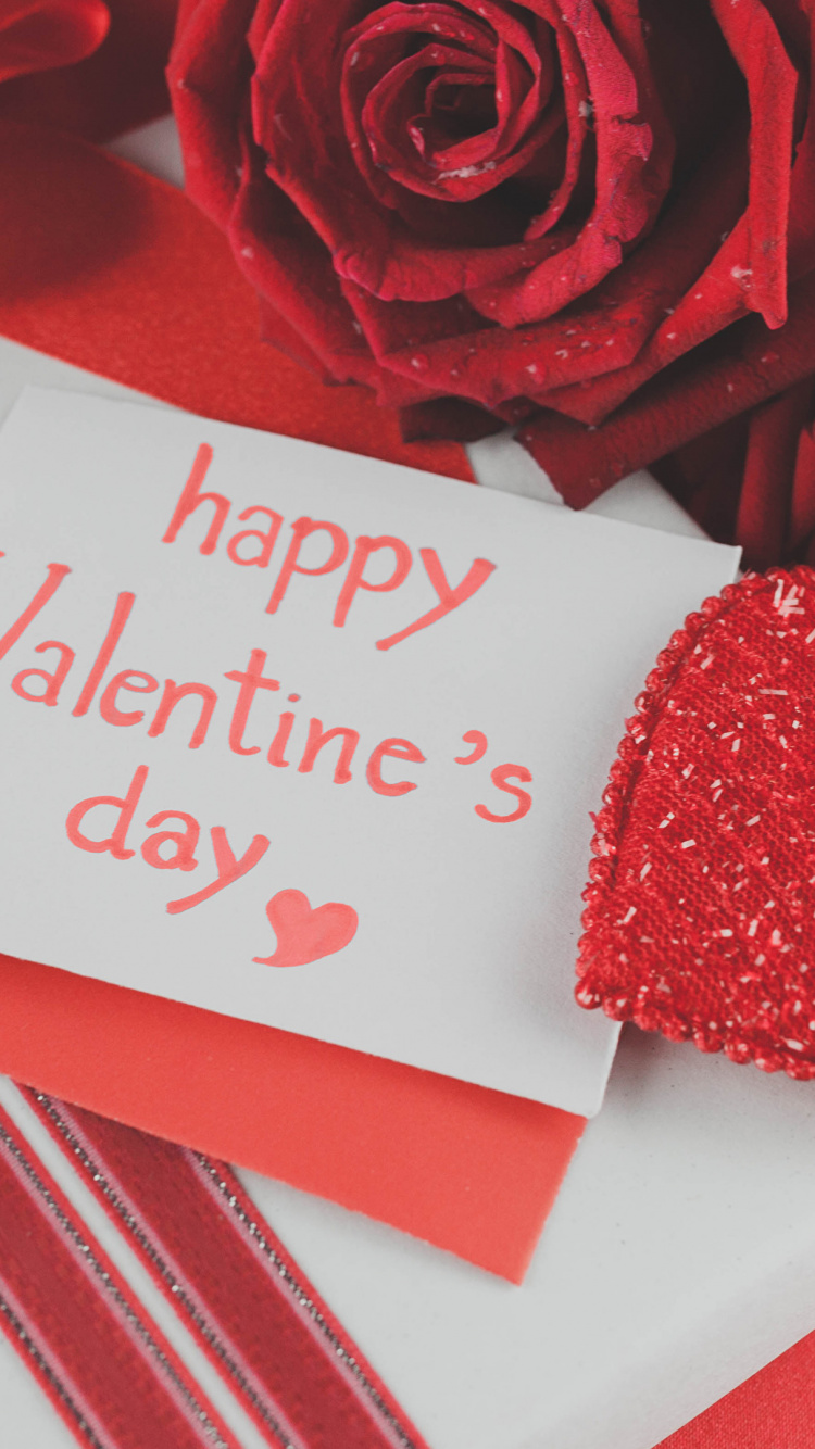 le Jour de Valentines, Cadeau, le 14 Février, Red, Cœur. Wallpaper in 750x1334 Resolution