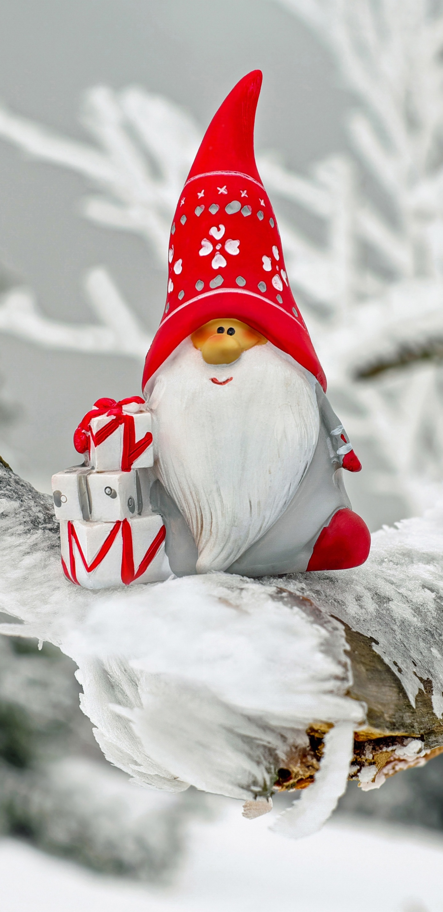 Weihnachtsmann, Weihnachten, Winter, Schnee, Einfrieren. Wallpaper in 1440x2960 Resolution