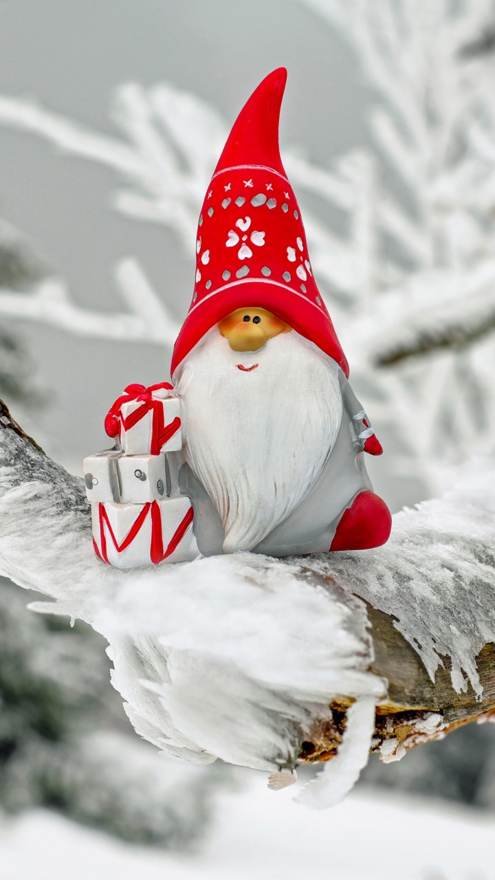 Santa Claus, Christmas Day, Winter, Snow, Freezing. Wallpaper in 720x1280 Resolution