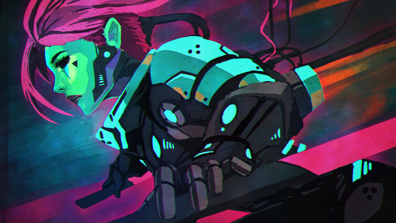 Illustration de Robot Rouge et Noir. Wallpaper in 1280x720 Resolution