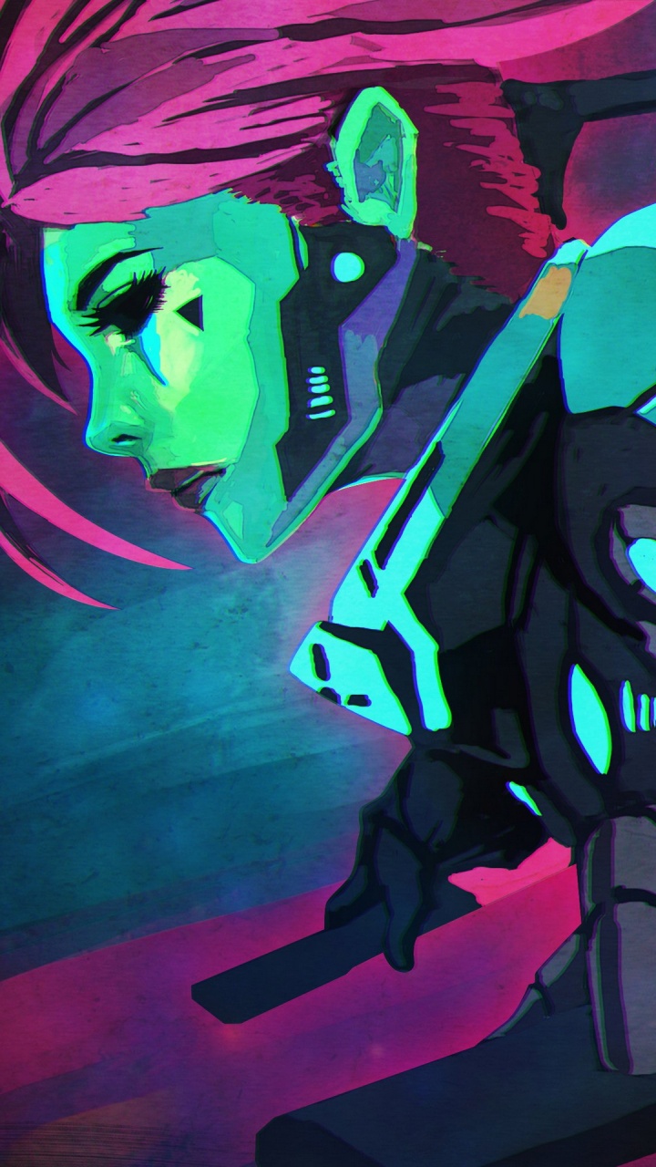 Illustration de Robot Rouge et Noir. Wallpaper in 720x1280 Resolution