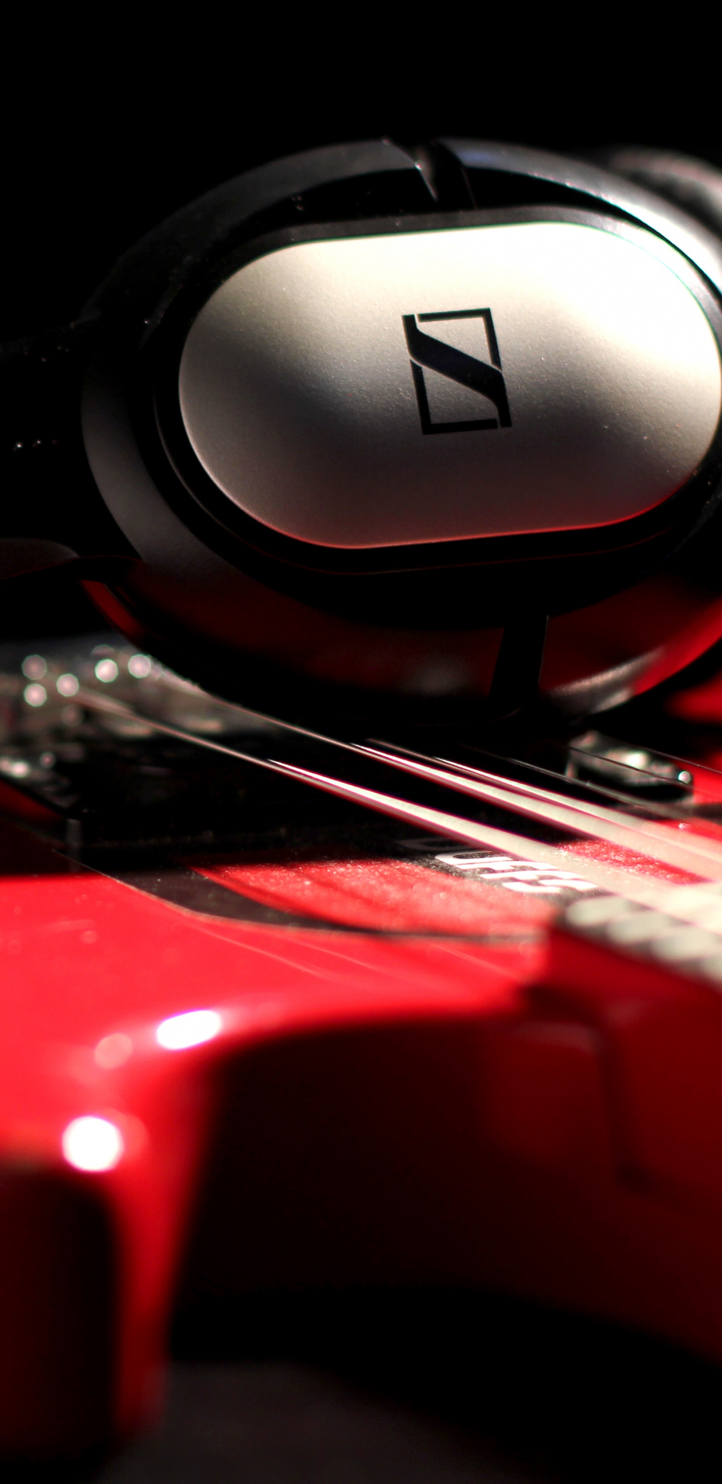 Headphones, Sennheiser, Red, Technology, Audio Equipment. Wallpaper in 1440x2960 Resolution