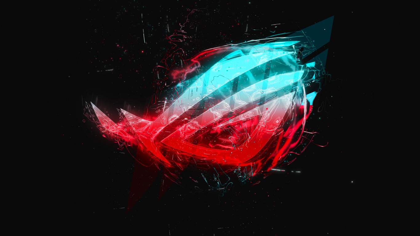 Asus, Red, Graphisme, Illustration, Conception. Wallpaper in 1366x768 Resolution