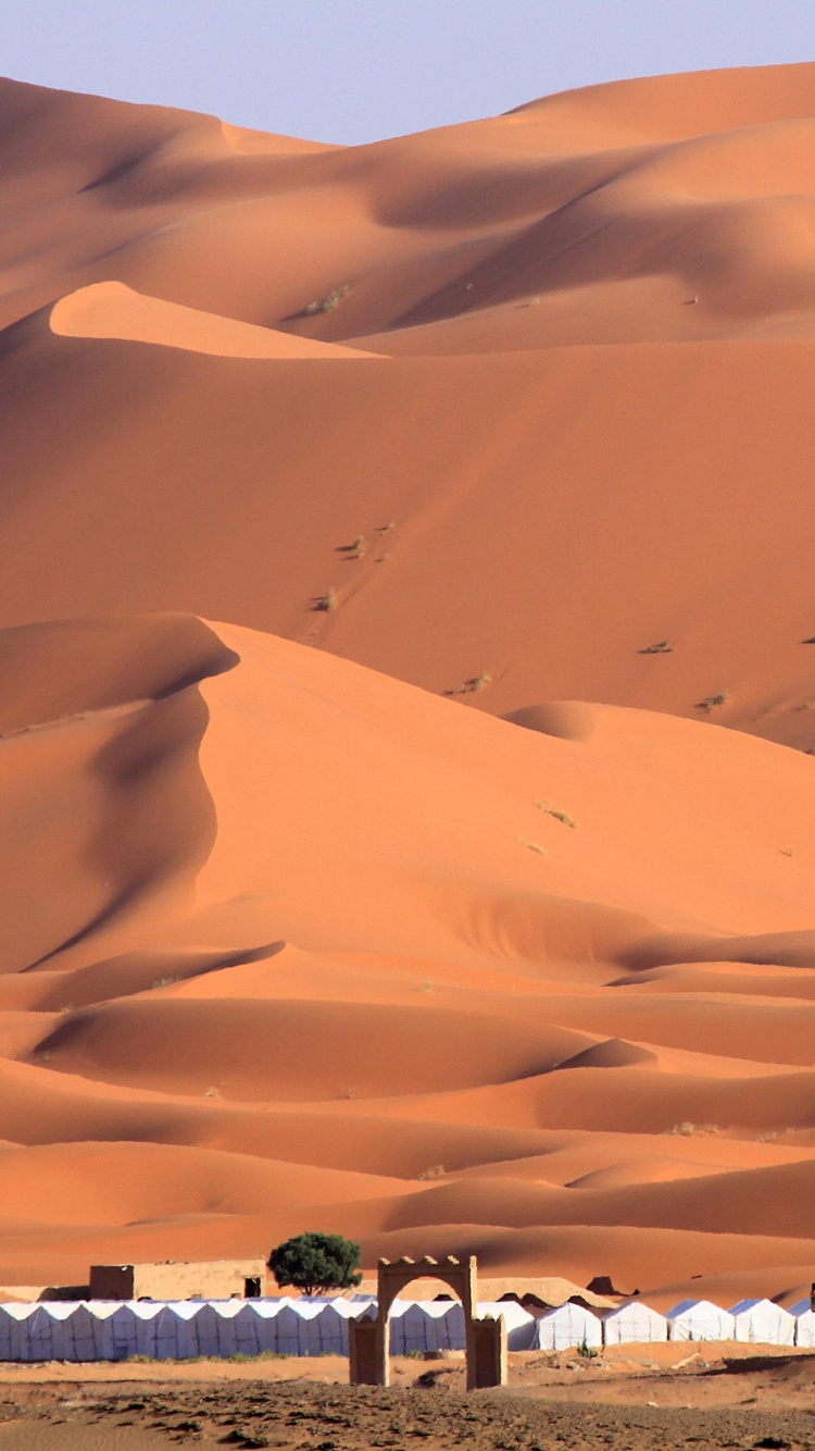 Erg, 风积地貌, 沙, 撒哈拉, 天空 壁纸 750x1334 允许