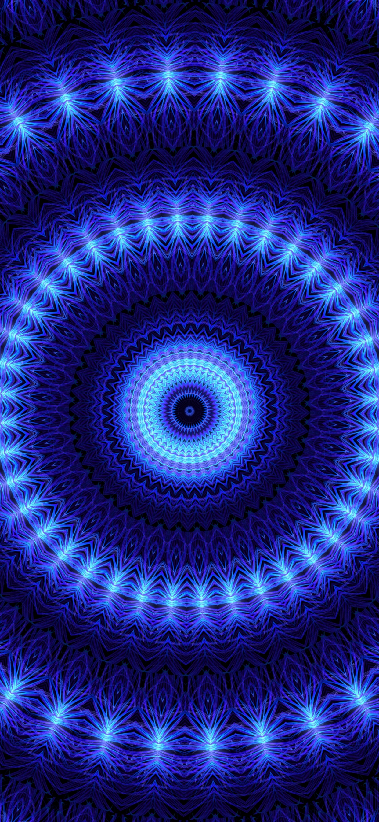 Lumière Ronde Bleue et Noire. Wallpaper in 1242x2688 Resolution