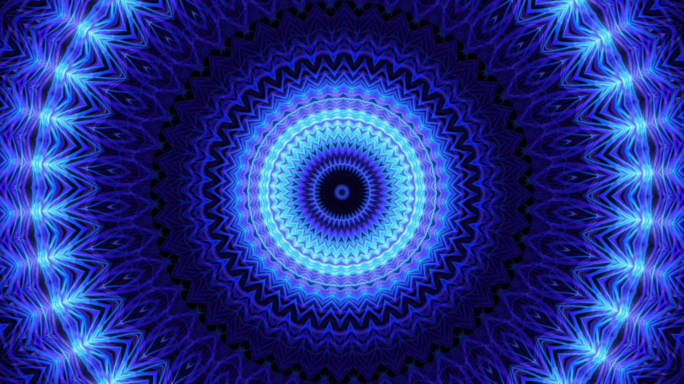 Blue and Black Round Light. Wallpaper in 1366x768 Resolution