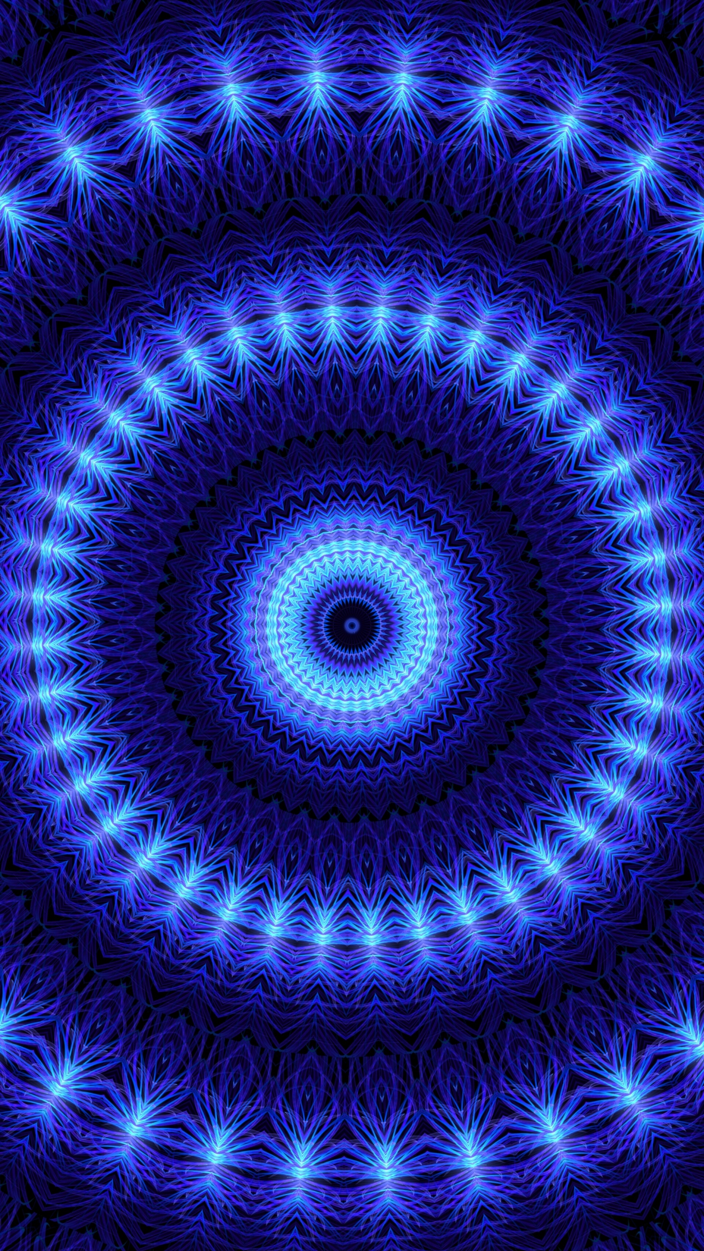 Blue and Black Round Light. Wallpaper in 1440x2560 Resolution