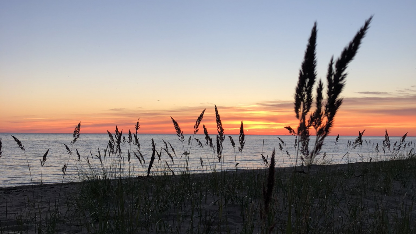 Sonnenuntergang, Naturlandschaft, Abend, Sonnenaufgang, Horizont. Wallpaper in 1366x768 Resolution