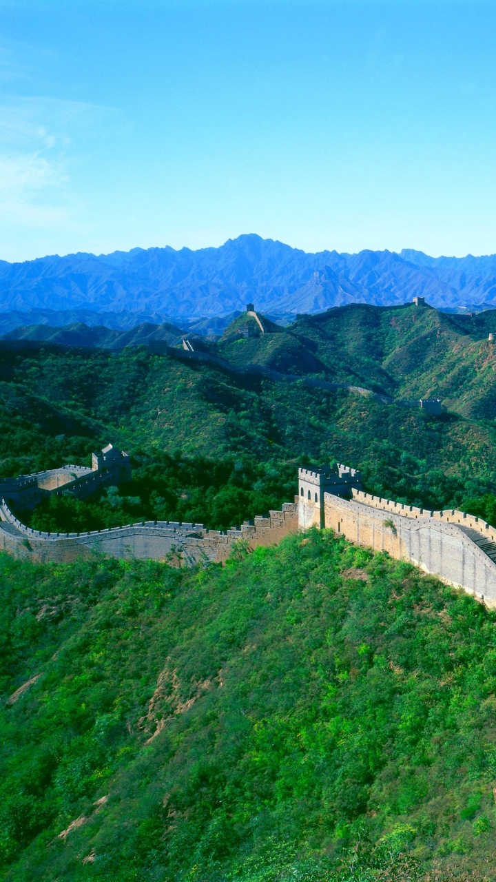 中国的长城, 慕田峪, 多山的地貌, 山站, 山脉 壁纸 720x1280 允许