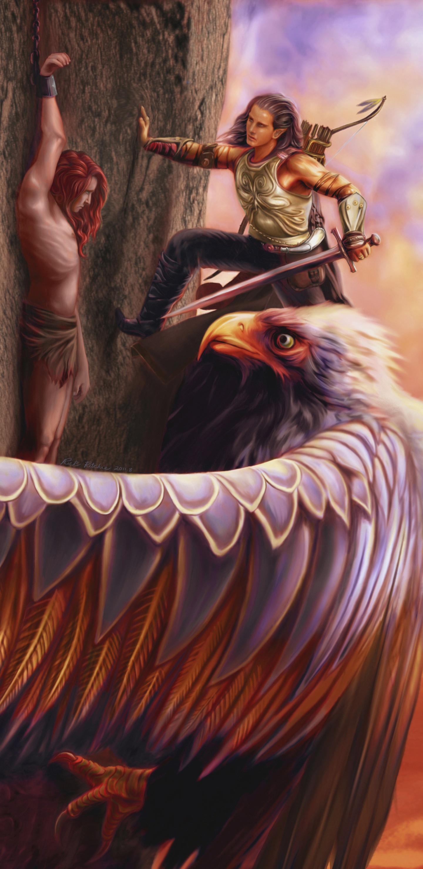 Braune Und Schwarze Adlerstatue. Wallpaper in 1440x2960 Resolution