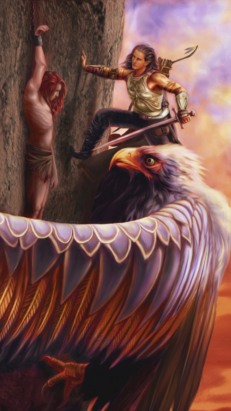 Braune Und Schwarze Adlerstatue. Wallpaper in 750x1334 Resolution