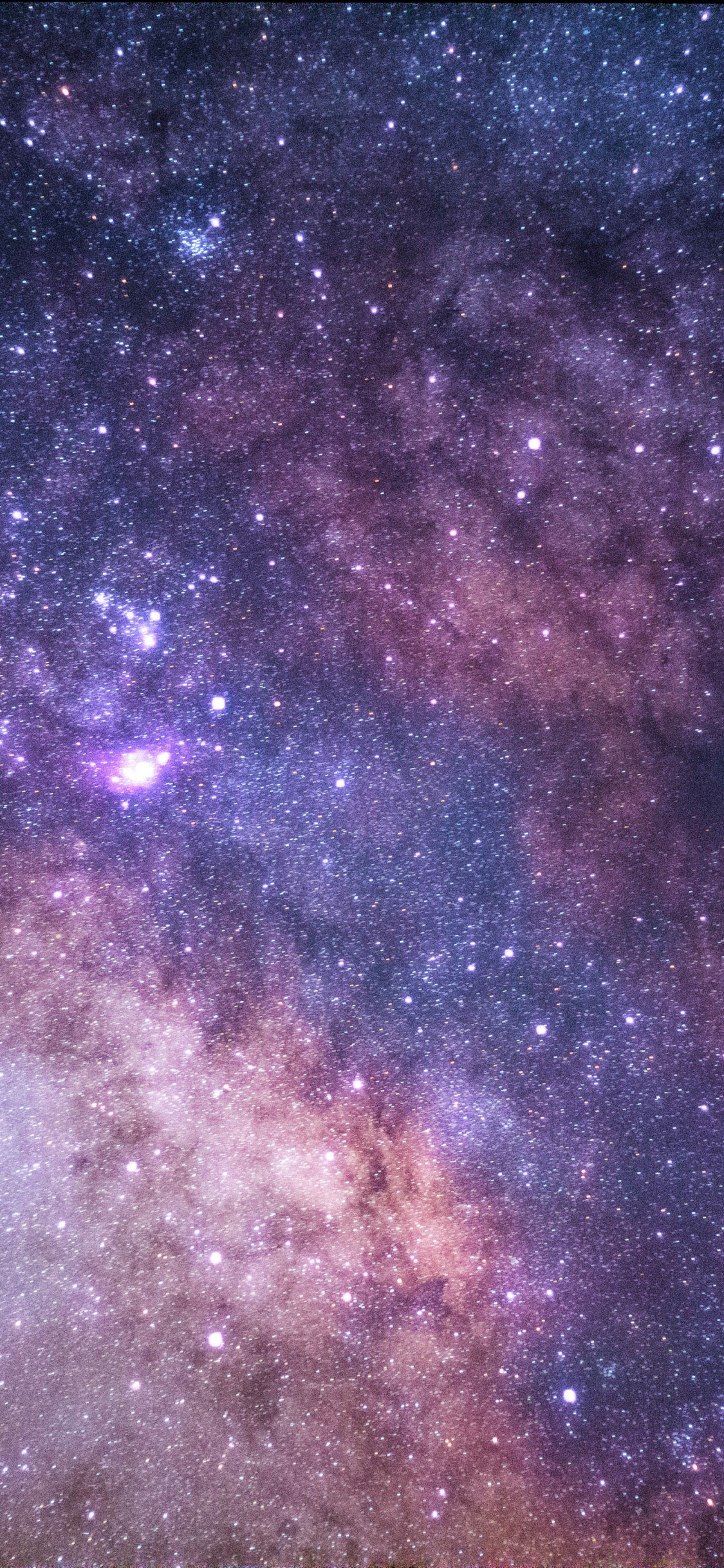 Purple and Black Starry Night. Wallpaper in 1125x2436 Resolution