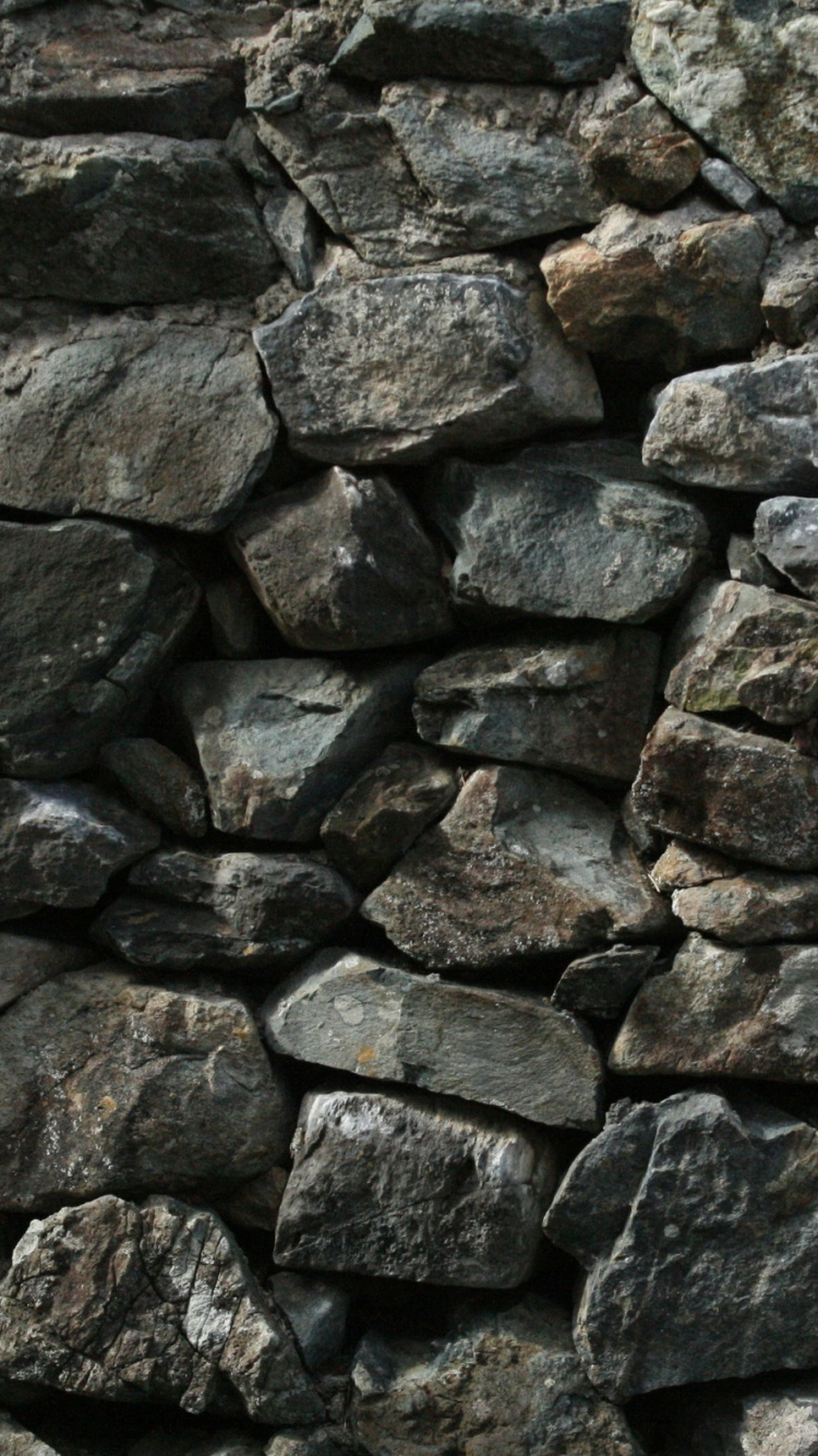 Muro de Piedra Marrón y Gris. Wallpaper in 750x1334 Resolution