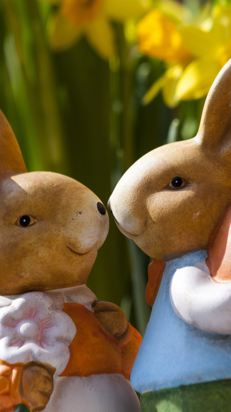 Osterhase, Eiersuche, Osterei, Kaninchen, Kaninchen Und Hasen. Wallpaper in 750x1334 Resolution